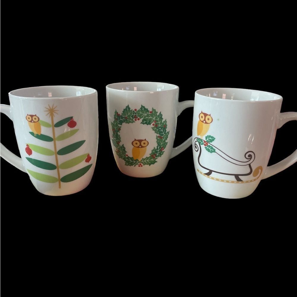 Rachel ray Holday Hoot Christmas mugs